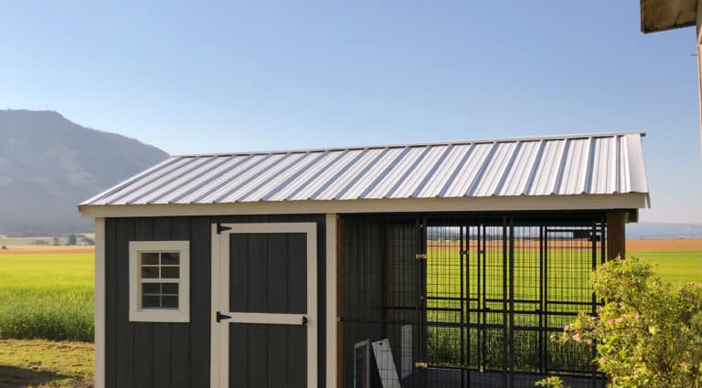 outdoor dog kennel with metal roof in or